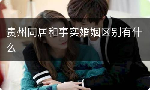贵州同居和事实婚姻区别有什么