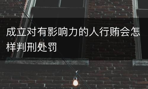 成立对有影响力的人行贿会怎样判刑处罚