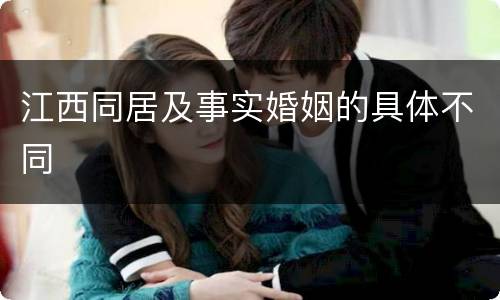 江西同居及事实婚姻的具体不同