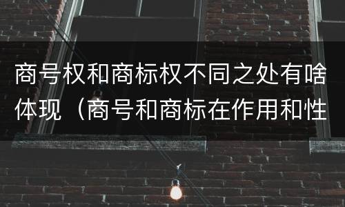商号权和商标权不同之处有啥体现（商号和商标在作用和性质上的区别）