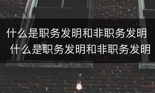 什么是职务发明和非职务发明 什么是职务发明和非职务发明的区别