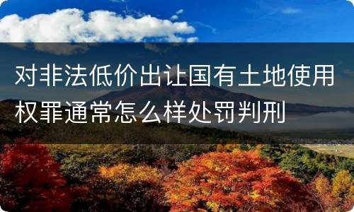 对非法低价出让国有土地使用权罪通常怎么样处罚判刑