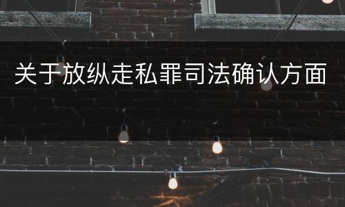 关于放纵走私罪司法确认方面