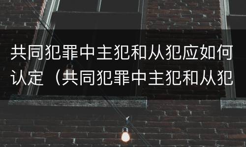 共同犯罪中主犯和从犯应如何认定（共同犯罪中主犯和从犯的认定）