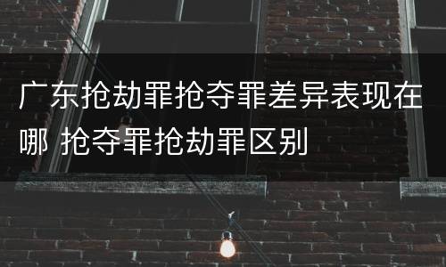 广东抢劫罪抢夺罪差异表现在哪 抢夺罪抢劫罪区别
