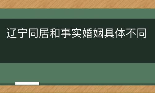辽宁同居和事实婚姻具体不同