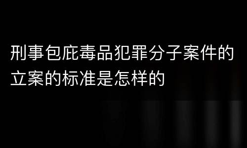 刑事包庇毒品犯罪分子案件的立案的标准是怎样的