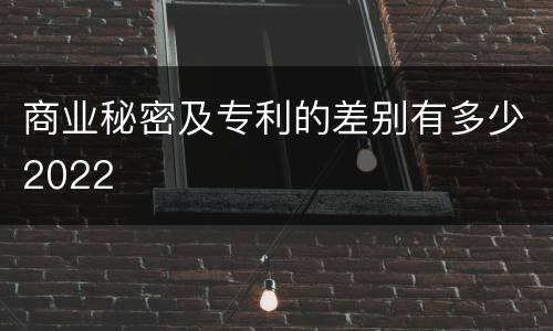 商业秘密及专利的差别有多少2022