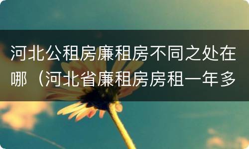 河北公租房廉租房不同之处在哪（河北省廉租房房租一年多少钱）