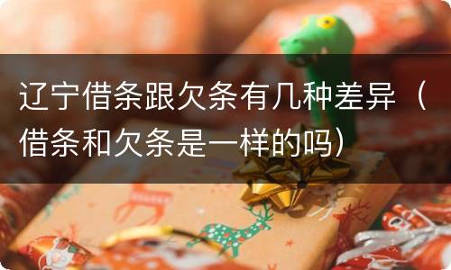 辽宁借条跟欠条有几种差异（借条和欠条是一样的吗）