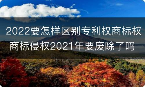 2022要怎样区别专利权商标权 商标侵权2021年要废除了吗