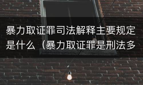 暴力取证罪司法解释主要规定是什么（暴力取证罪是刑法多少条）