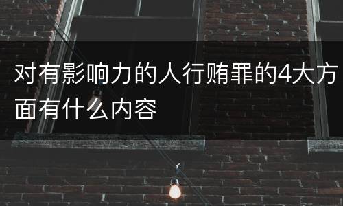 对有影响力的人行贿罪的4大方面有什么内容