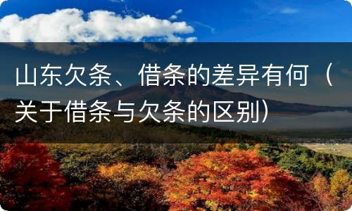 山东欠条、借条的差异有何（关于借条与欠条的区别）