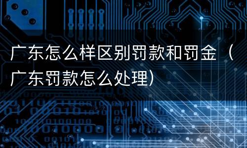 广东怎么样区别罚款和罚金（广东罚款怎么处理）