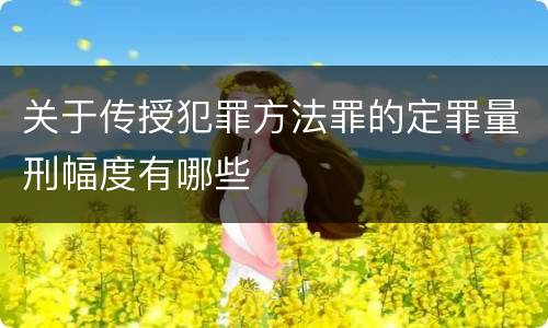 关于传授犯罪方法罪的定罪量刑幅度有哪些