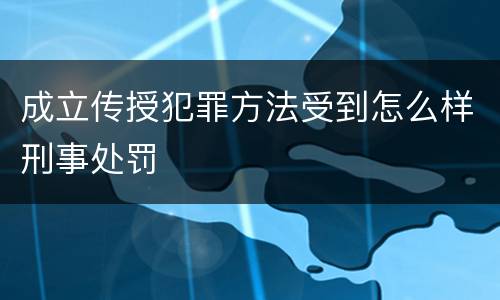 成立传授犯罪方法受到怎么样刑事处罚