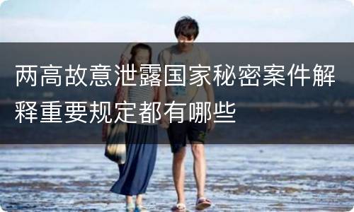 两高故意泄露国家秘密案件解释重要规定都有哪些