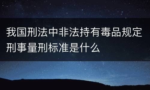 我国刑法中非法持有毒品规定刑事量刑标准是什么