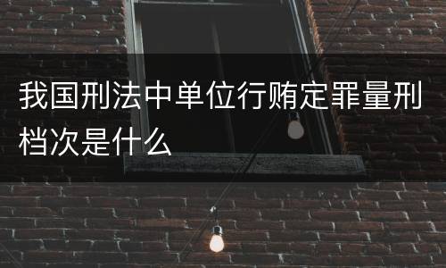 我国刑法中单位行贿定罪量刑档次是什么