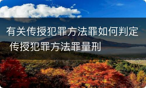 有关传授犯罪方法罪如何判定 传授犯罪方法罪量刑