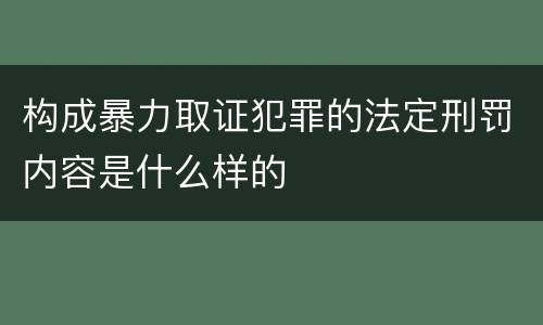 构成暴力取证犯罪的法定刑罚内容是什么样的