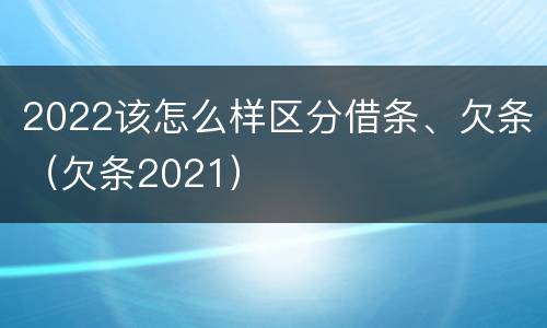 2022该怎么样区分借条、欠条（欠条2021）