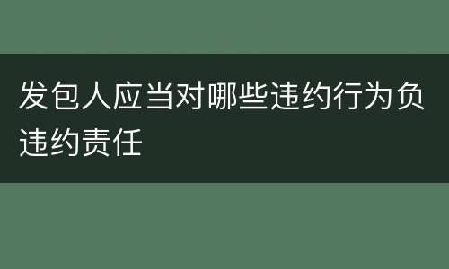 发包人应当对哪些违约行为负违约责任