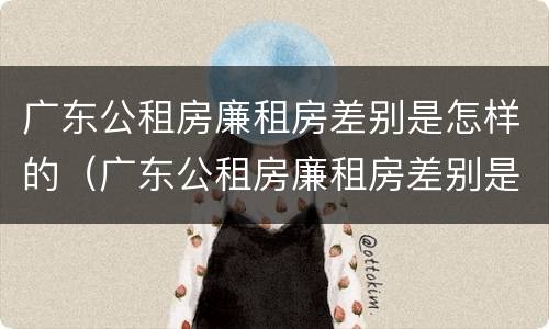广东公租房廉租房差别是怎样的（广东公租房廉租房差别是怎样的呢）