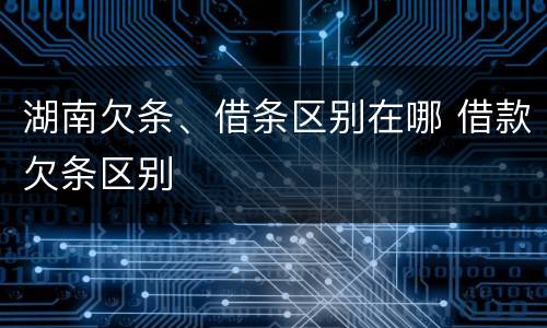 湖南欠条、借条区别在哪 借款欠条区别