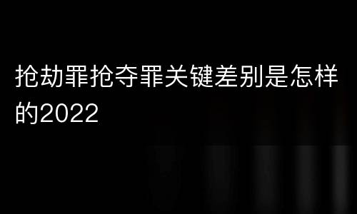 抢劫罪抢夺罪关键差别是怎样的2022