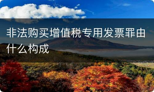 非法购买增值税专用发票罪由什么构成
