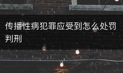 传播性病犯罪应受到怎么处罚判刑