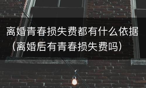 离婚青春损失费都有什么依据（离婚后有青春损失费吗）