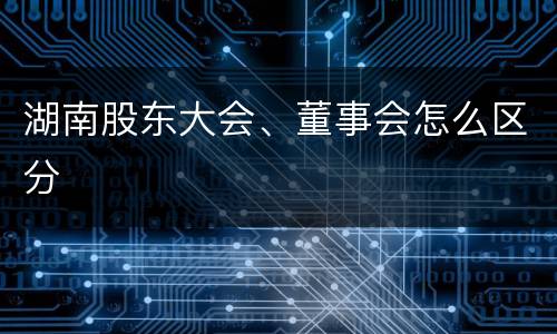 湖南股东大会、董事会怎么区分