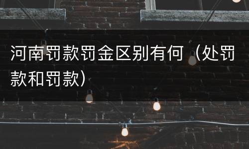 河南罚款罚金区别有何（处罚款和罚款）
