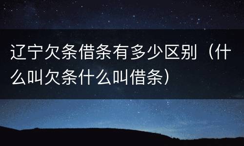 辽宁欠条借条有多少区别（什么叫欠条什么叫借条）
