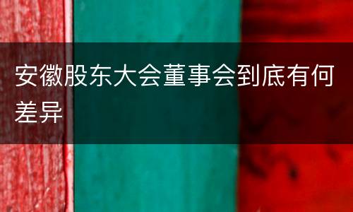 安徽股东大会董事会到底有何差异