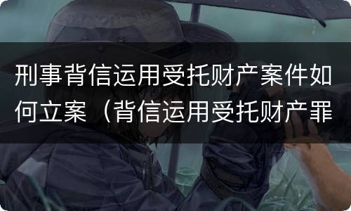 刑事背信运用受托财产案件如何立案（背信运用受托财产罪立案标准）