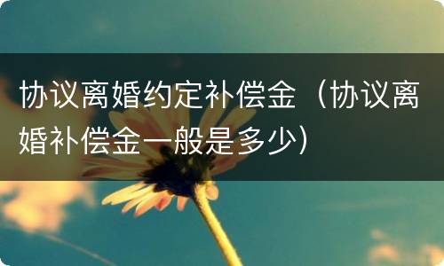 协议离婚约定补偿金（协议离婚补偿金一般是多少）