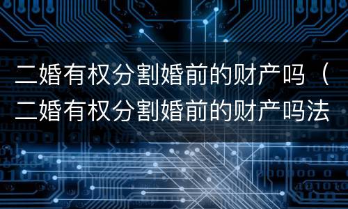 二婚有权分割婚前的财产吗（二婚有权分割婚前的财产吗法律）
