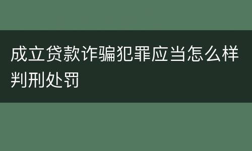 成立贷款诈骗犯罪应当怎么样判刑处罚