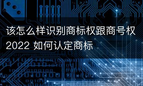 该怎么样识别商标权跟商号权2022 如何认定商标