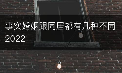 事实婚姻跟同居都有几种不同2022