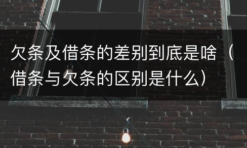 欠条及借条的差别到底是啥（借条与欠条的区别是什么）
