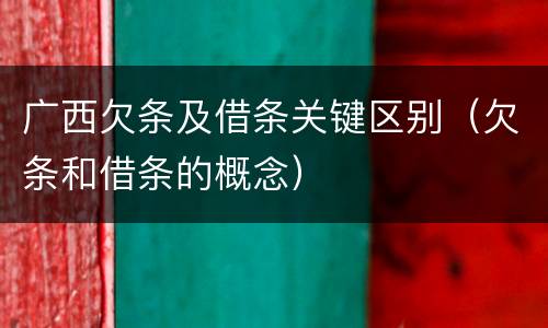 广西欠条及借条关键区别（欠条和借条的概念）