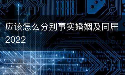应该怎么分别事实婚姻及同居2022