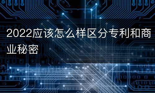 2022应该怎么样区分专利和商业秘密