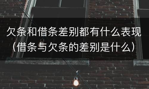 欠条和借条差别都有什么表现（借条与欠条的差别是什么）