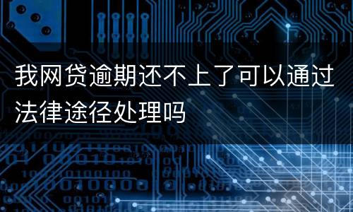 我网贷逾期还不上了可以通过法律途径处理吗
